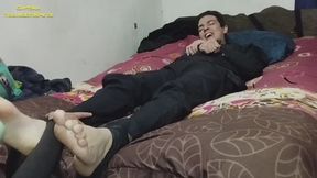 Tickle Jack's Feet for the First Time: Artemis Sucking and Licking His Feet (Part 1) (Custom Video)