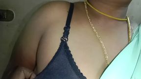 I Went to My Stepmother's House and Saw That She Was Tying a Saree and Was Very Beautiful. Then We Held Her Breasts and Shared a