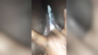 Black Thot Caught Finger Fucked herself to a Creamy Orgasm