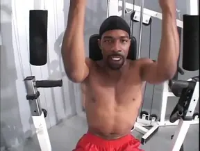 Black and white foursome goes anal in the gym
