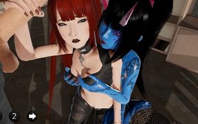 Goth Redhead and Demon Blowjob- Bound by Lust #4- Gameplay