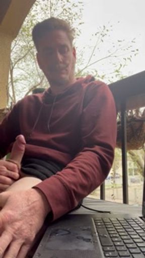 Caught Cumming On The Balcony: Two Women Stop To Watch Me Cum For Them.