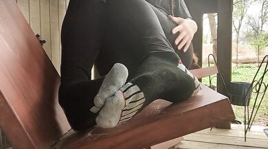 Ginger roams black vans in dirty foot worship tease