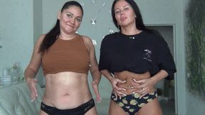 Evelina and LorY stretch and compression belly fat d