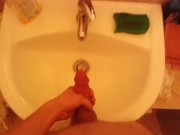 jerkin off in sink: fan requested(in my apartment in Budapest, Hungary)