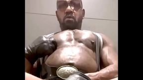Black Muscle Smoking &amp_ Toilet Cum Load