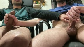 Jerking with My Friend While Watch Porn