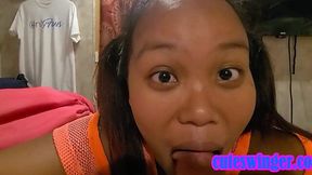 Filipina Maid Deepthroats and Swallows Big Load