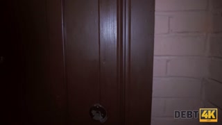 DEBT4k. Naive blonde confronted by debt collector with thick phallus
