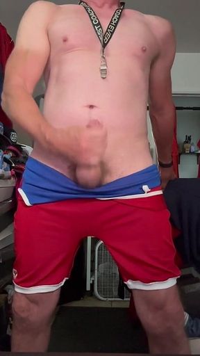 Jockdad87 Shoots a Load in His Wrestling Singlet