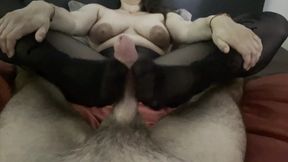 Stocking footjob