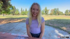 Blonde Teen Kallie Taylor Flashing And Sucking In Public For Her First Casting