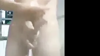 Indian Guy Strokes His Big Cock on Webcam in Bathroom