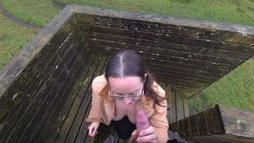 Blowjob and Facial, Topless Cumwalk Outdoors