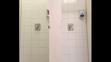 Dry Off and Cum in Public Shower Room