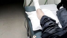 Foot cast placed on twink & his leg before being taken off