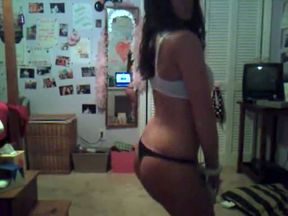 Curvaceous brunette webcam bitch gives me a striptease solo