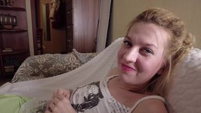 avrora sky amateur blonde give pov blowjob & swallows cum