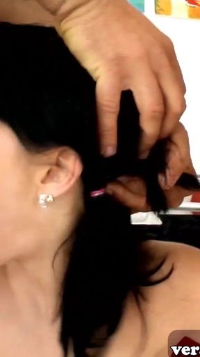 Brunette small tits slut get anal threesome and DP   Clip 1