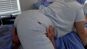 Patient worships doctor’s ass while being milked