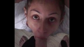 Candie Cross&rsquo_ eyes locked on mine while she gags on my cock in those tight jeans&mdash_the perfect submissive slut begging to be used.