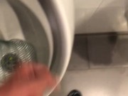 getting my DICK Hard at the PUBLIC URINAL