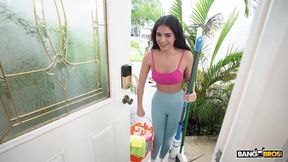 Delicious young latina brat smashes her boss' BBC in hot interracial