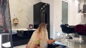 Halloween sluts in festival costumes give a big dick guy a sloppy handjob with balls massage