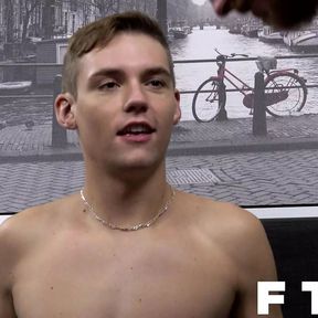 JockPussy FTM stud Luke Hudson worships long throbbing twink cock