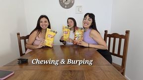 Alessia Jasmine and Grecia chewing and burping together