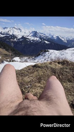 Key moment from &quot;Walking naked in an open field near some houses barefoot in the snow - naked walker&quot;