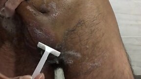 Teen boys first time shaving his big white cock: an experience like no other