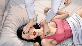 Lesbian Face, Neck & Chest Trampling – Intense Girl Girl Domination Animation