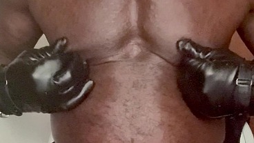 Latex Encased Muscle Butt Nippleplay Wank Cum Solo