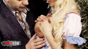 skinny blonde milf with big boobs hard fucked by a big dick