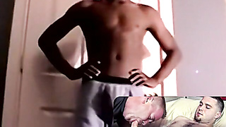 JoeSchmoeXXX.com - Hefty guy helps youngster unwind by fellating his fat black sausage deftly