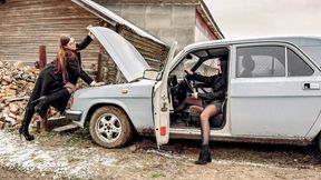 CRANKING REVVING Difficulty starting a car in dirty high heels