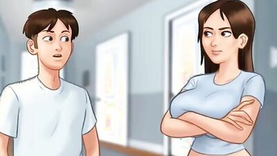 Summertime Saga Part 1: Pregnant MILF Eve gets a hot creampie in her anime pussy