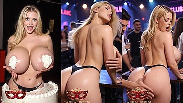 She popped out of the cake to get spanked on the bottom – AI-generated