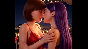 Helen Parr and Violet Parr engage in steamy lesbian action