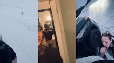 Winter Trip! 4 Blowjobs, Public and Lots of Fun… and CUM!