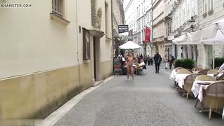 nude on street into Wien