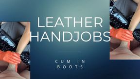 handjobs in new leather red glove and boots