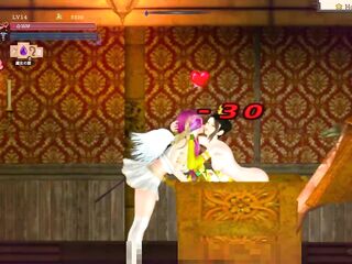 Hawt pink haired lady having sex with a princess in G.hell two fresh manga game episode