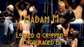 Locked & cropped, double Domme, bisexual encouragement & humiliation with mouth wide 4K version