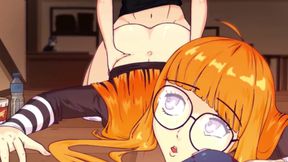 The Redhead is Passionately Playing Videogames and Doesn&#039;t Notice the Boner Between her Legs
