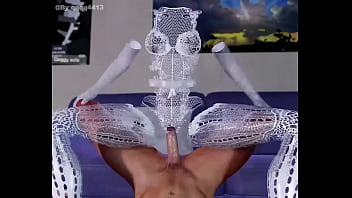 An invisible girl wearing a white lace outfit/living lace outfit having sex with a man