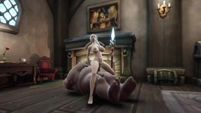 Sexy Witch with Silver Hair Take Ogre Dick From Behind | Warcraft Porn Parody