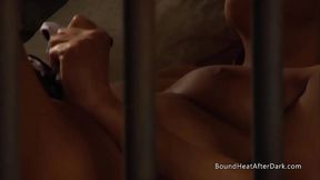 Horny Lesbian Slave In Bondage Masturbating And Orgasming Hard