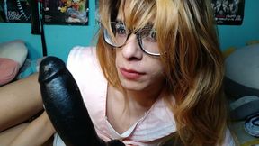 Sucking BBC with pink dress